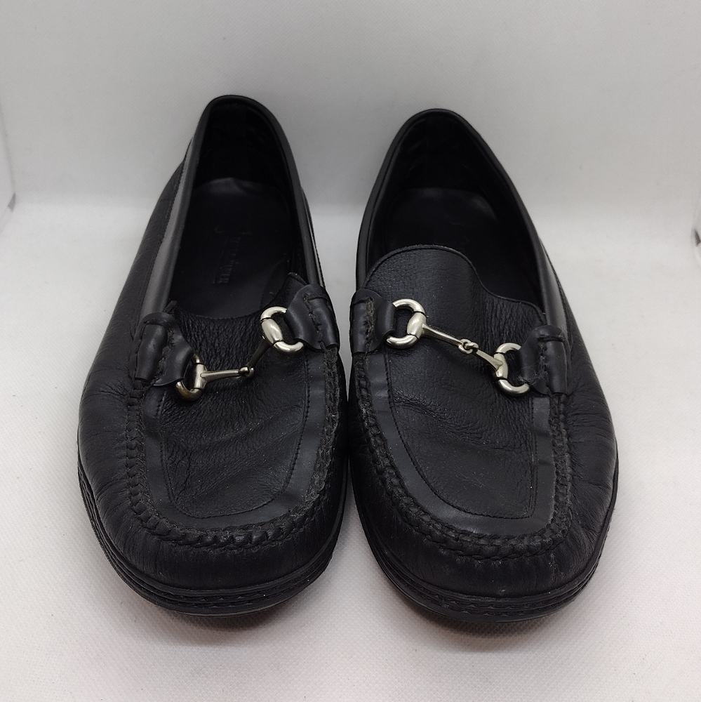 Peter Huber Leather Loafer Mens 10.5 Black Causal Comfy Retro 90s Y2K - Picture 2 of 12